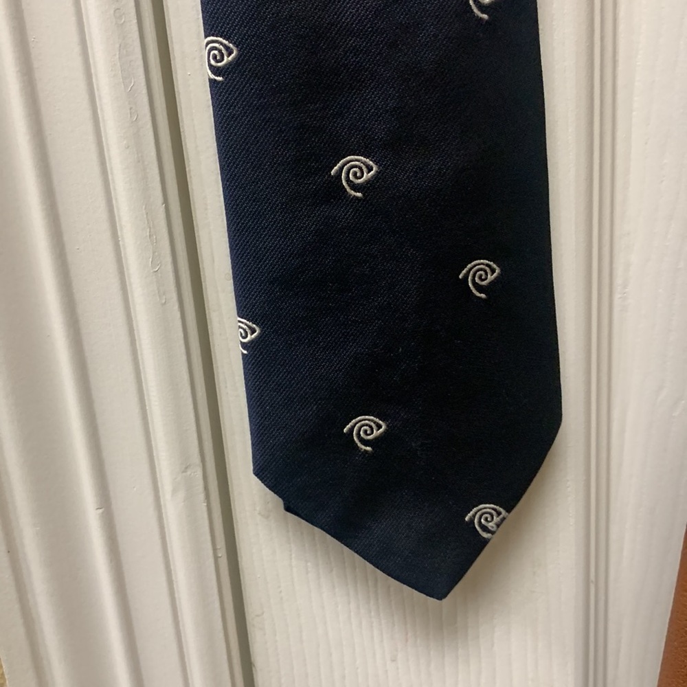 Alynn Navy Necktie With Small Motifs Silk OS - Picture 3 of 8
